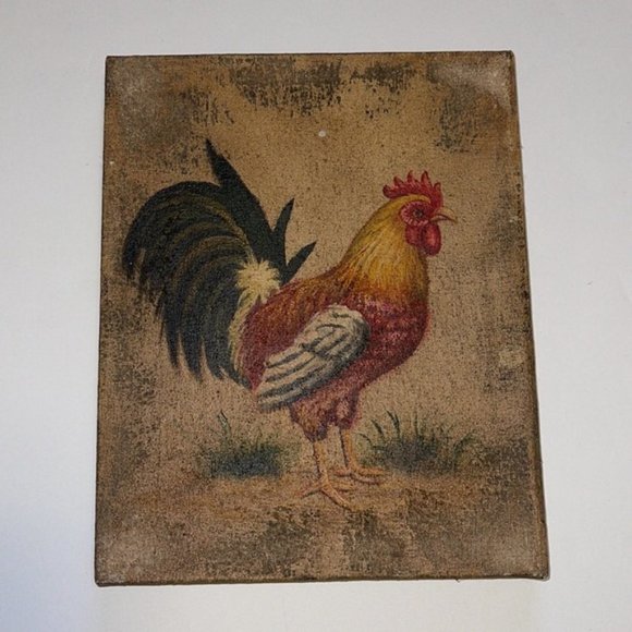 Set of Three Chicken Rooster Paintings - Picture 2 of 9